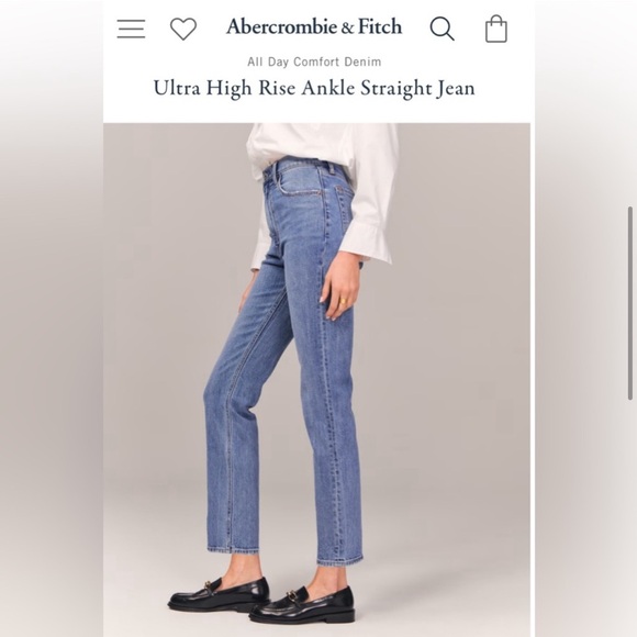 Abercrombie & Fitch Ultra High Rise Ankle Straight Leg Classic Jeans, size 27/4 - Picture 4 of 13